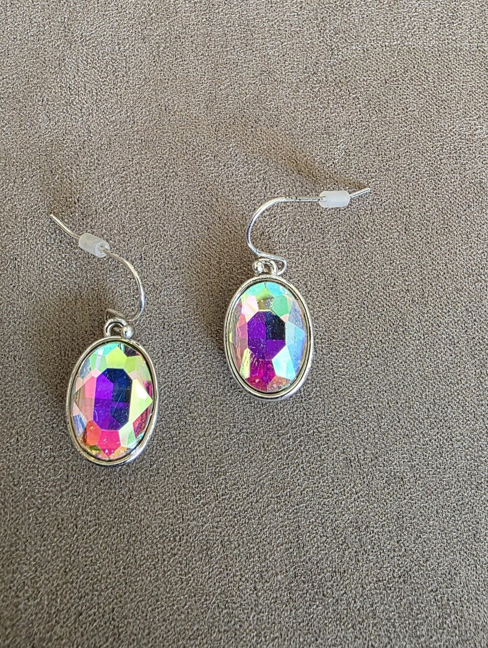 Silver Earrings With Mult Coloured Stone